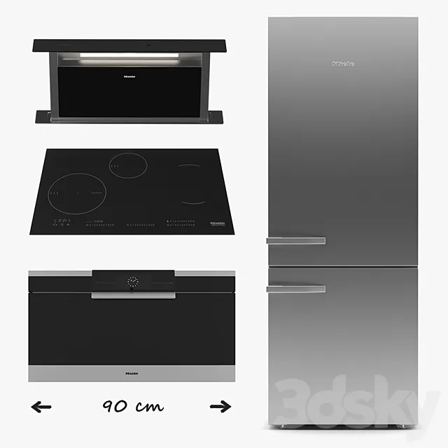 Set of household appliances Miele 01 3D Model