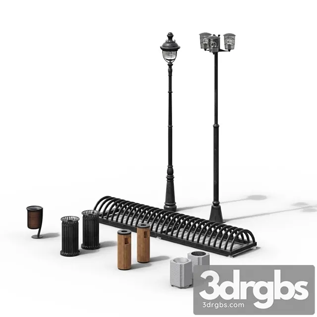 Set of improvement elements n1 3D Model Download