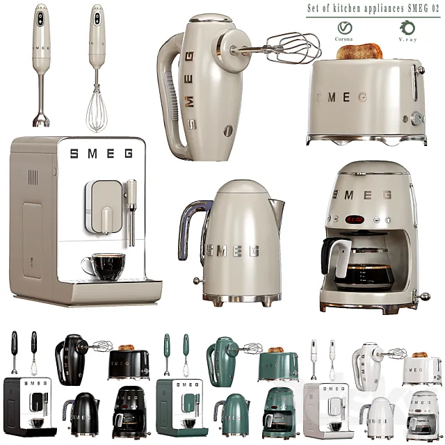 Set of kitchen appliances SMEG 02 3DModel