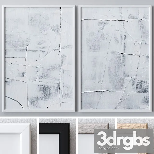 Set Of Large Wall Paintings 1487 3D Model Free