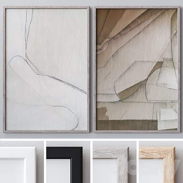 Set of large wall paintings 1503 3DModel