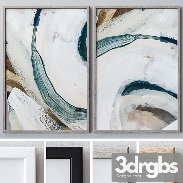 Set of Large Wall Paintings 1642 3D Model Free