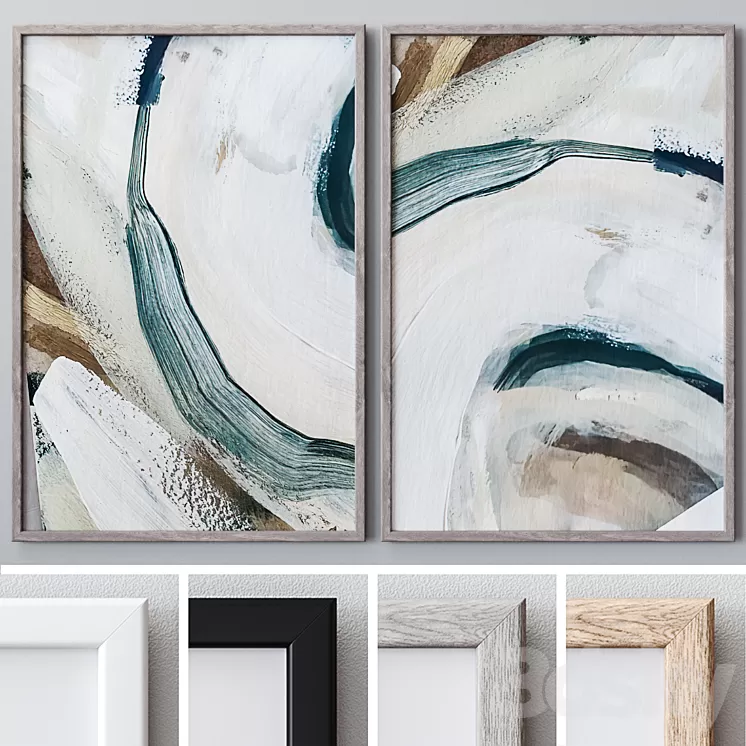 Set of large wall paintings 1642 3D Model Free