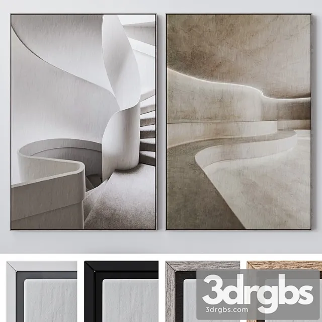 Set of large wall paintings 1848 3D Model Free