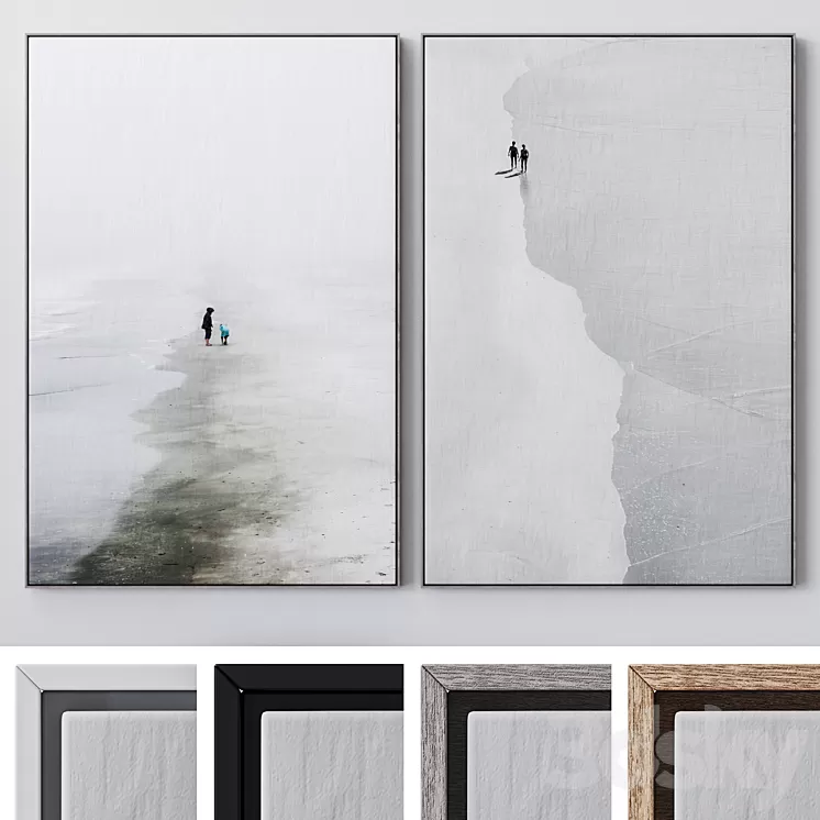 Set of large wall paintings 1956 3D Model Free