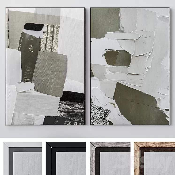 Set of large wall paintings 1989 3D Model Free