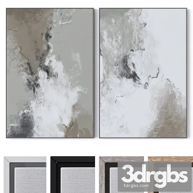 Set Of Large Wall Paintings 2392 3D Model Free