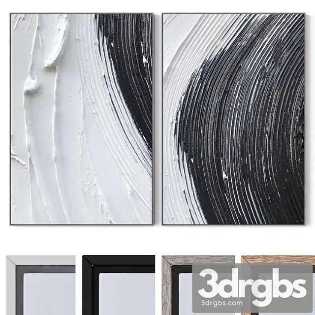 Set Of Large Wall Paintings 2545 3D Model Free