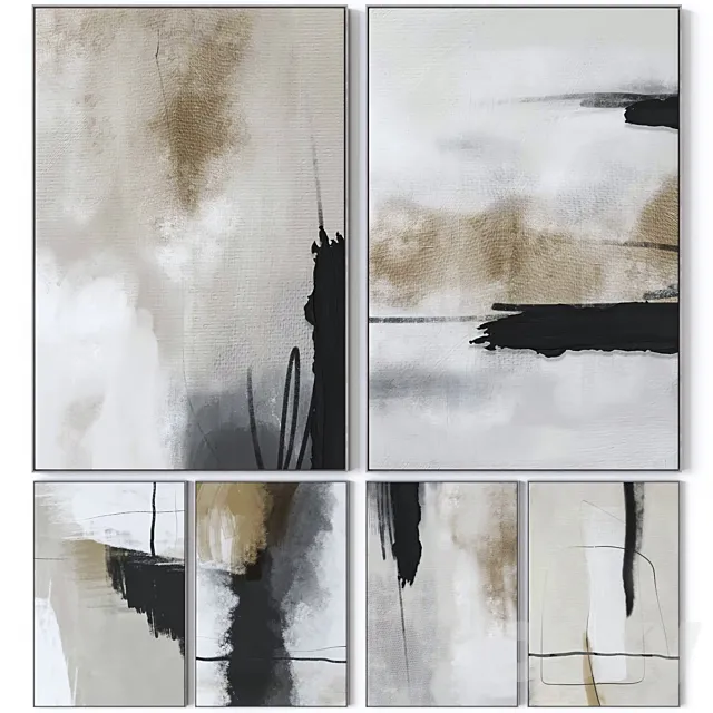 Set of large wall paintings 2570 Free Download