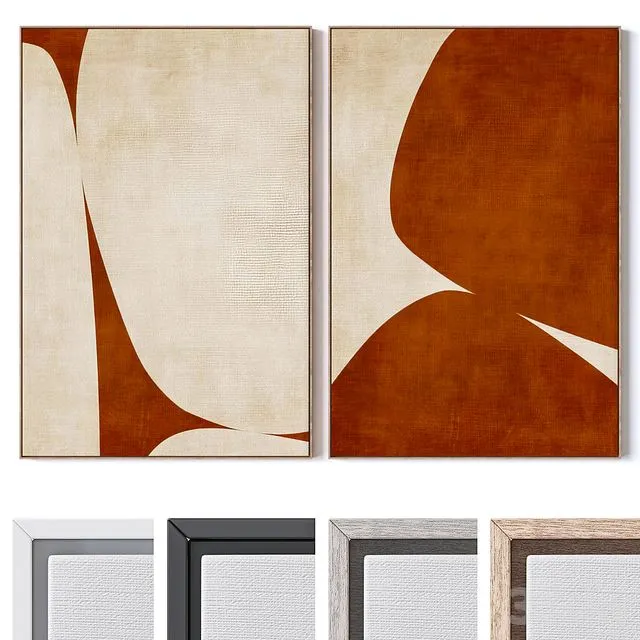 Set of large wall paintings 2891 3D Model