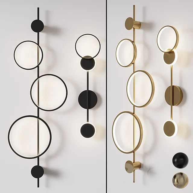Set of LED wall sconces_1 Free Download