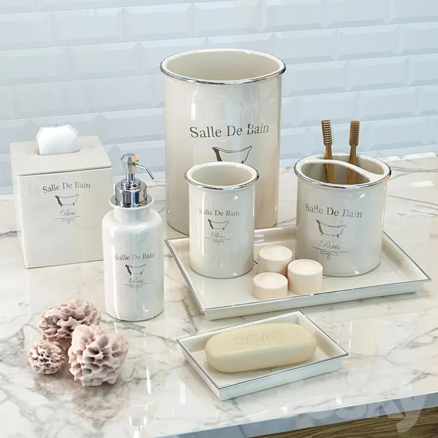 Set of luxury bathroom accessories Salle De Bain from Kassatex 3DModel