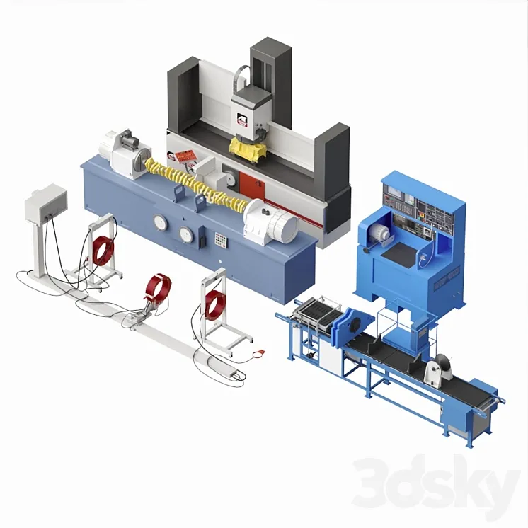 Set of machines 3D Model Free Download