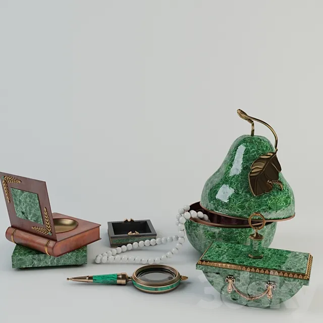 set of Malachite 3DModel