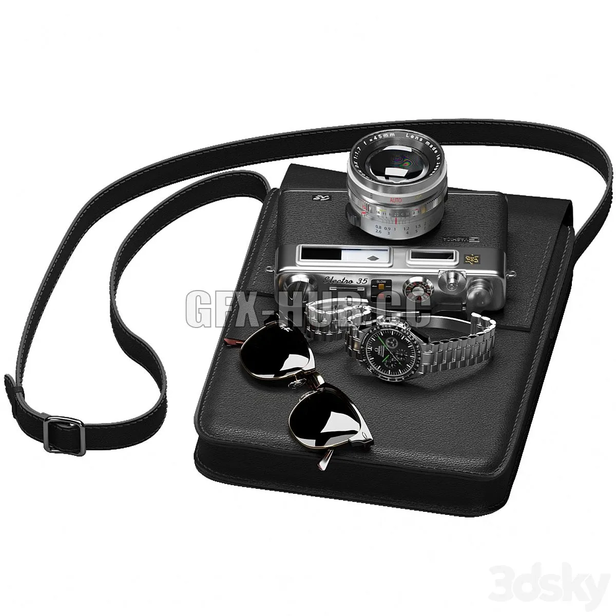 Set of men's accessories 3D Model