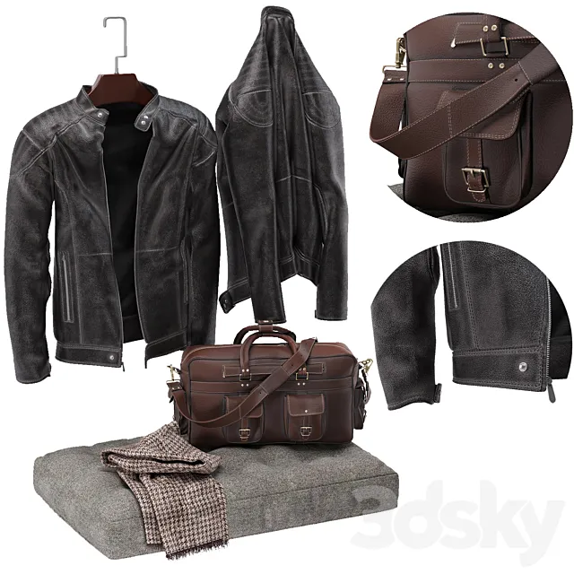 Set of men's clothing 3D Model