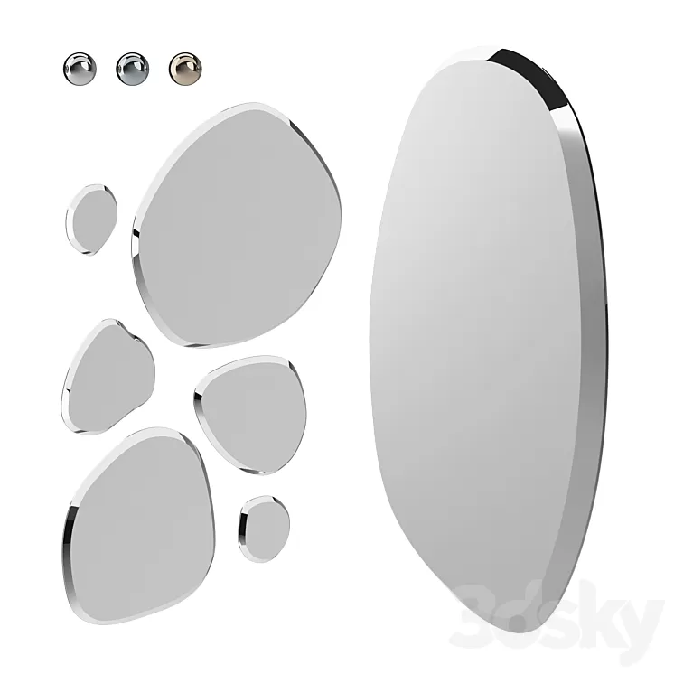 Set of mirrors 03 3D Model