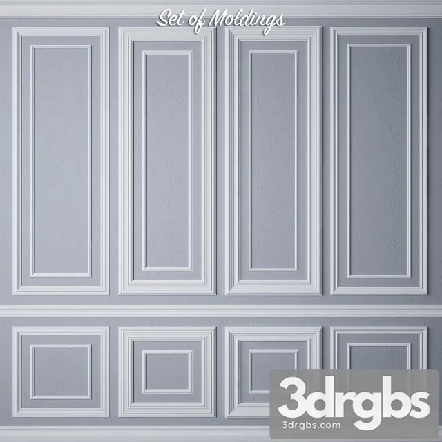 Set Of Moldings 3D Model Free