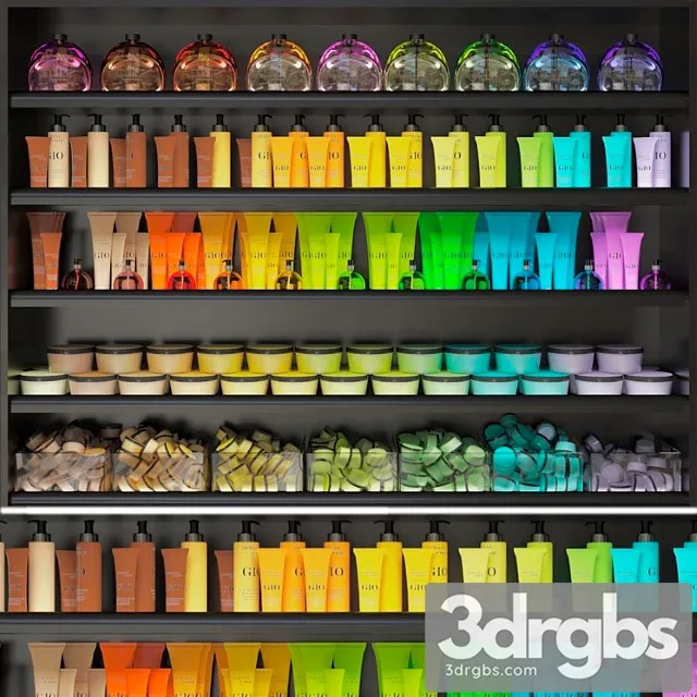 Set of multi-colored cosmetics. beauty saloon 3D Model Free