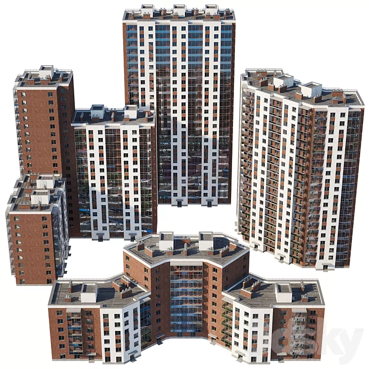 Set of multi-storey buildings