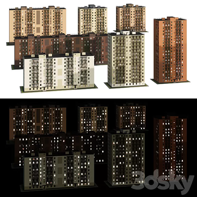 Set of multi-storey houses 2