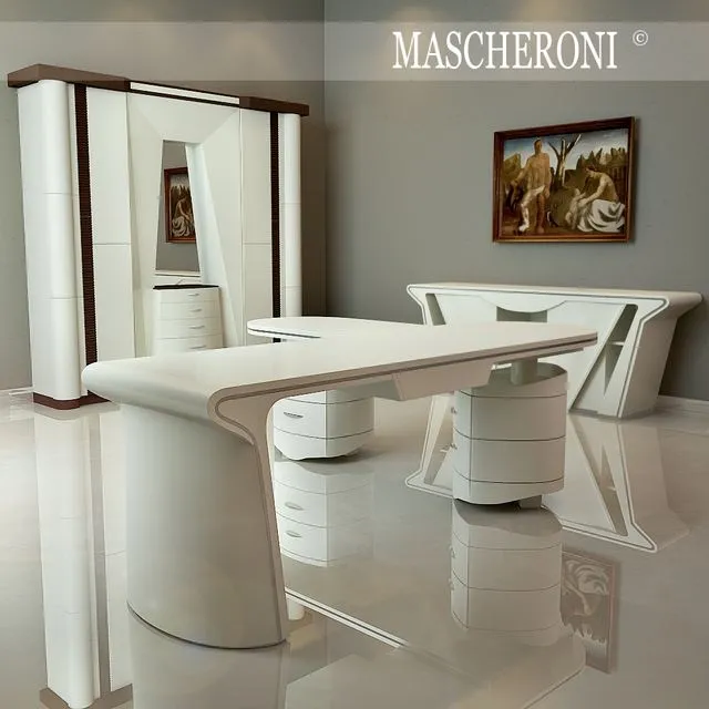 Set of office furniture MASCHERONI 3D Model