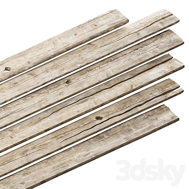 set of old boards 4 3D Model