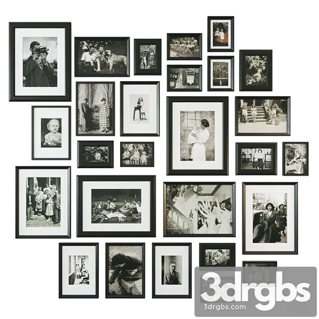 Set of Old Photos of Surnames Retro Photo Valle 3D Model Free