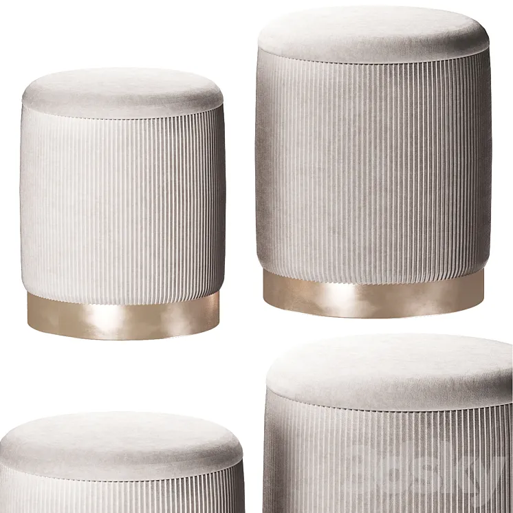 set of ottomans myinterno geneva 3D Model Free