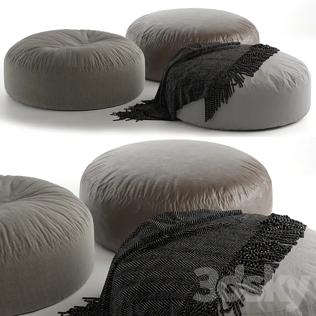 Set of ottomans Poliform Elise - ELPO120 3D Model
