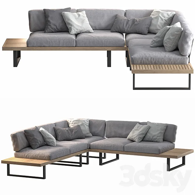Set of outdoor furniture Patio Sofa Set 3D Model