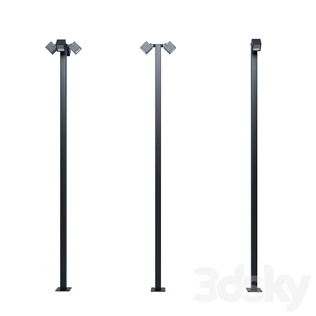 Set of outdoor spotlights H-6m 3D Model