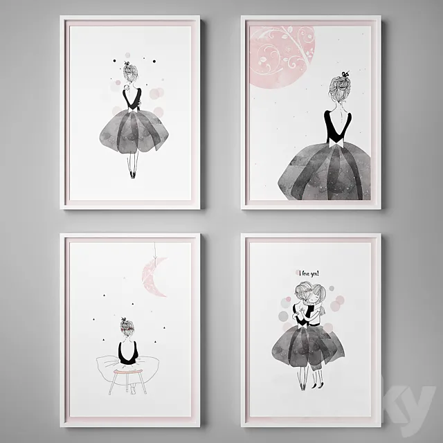 Set of paintings 36 3D Model