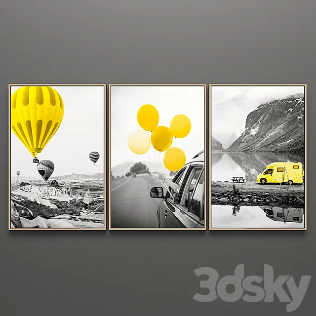 Set of paintings triptych 116 Free Download