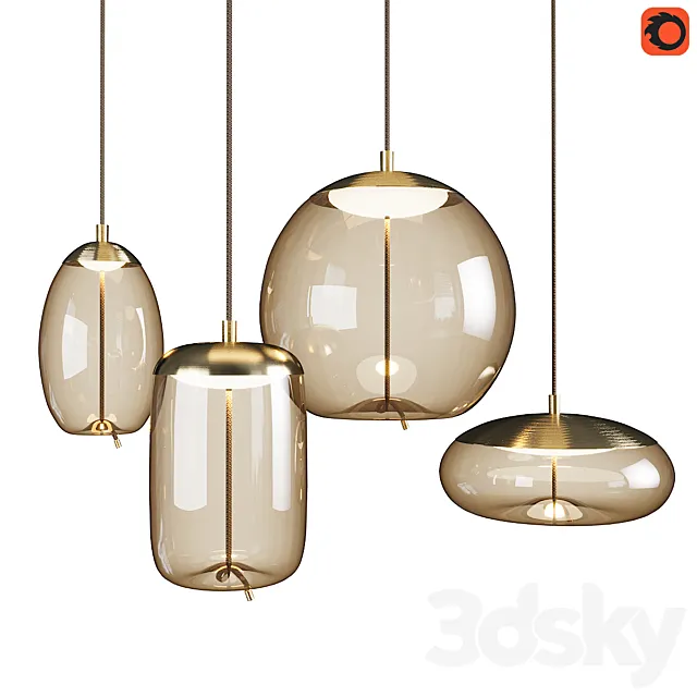 Set of pendant lights Knot Brokis_2 3D Model