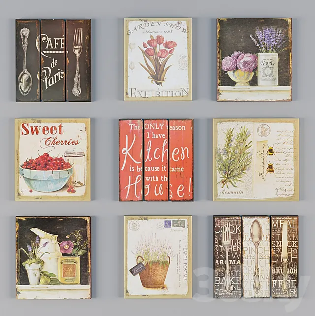 Set of pictures "Kitchen" 3D Model