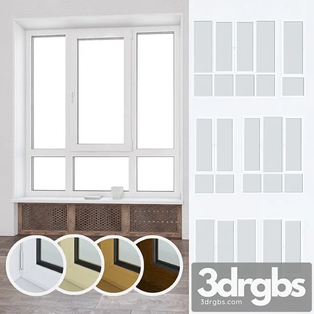 Set of plastic windows 05 3D Model Free