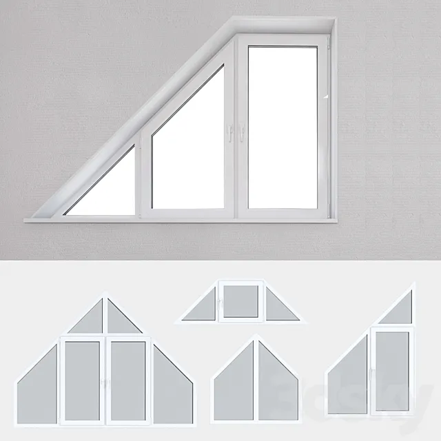 Set of plastic windows 14 3D Model