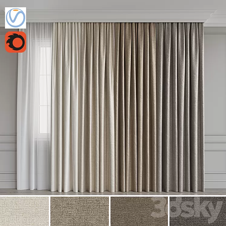 Set of portieres 45 3D Model