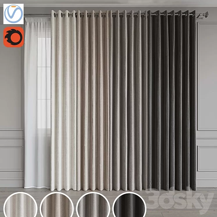 Set of portieres 55 3D Model