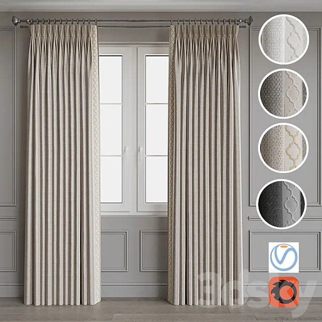 Set of portieres 59 3D Model
