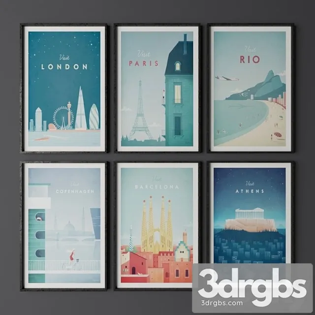 Set Of Posters 1 3D Model Download