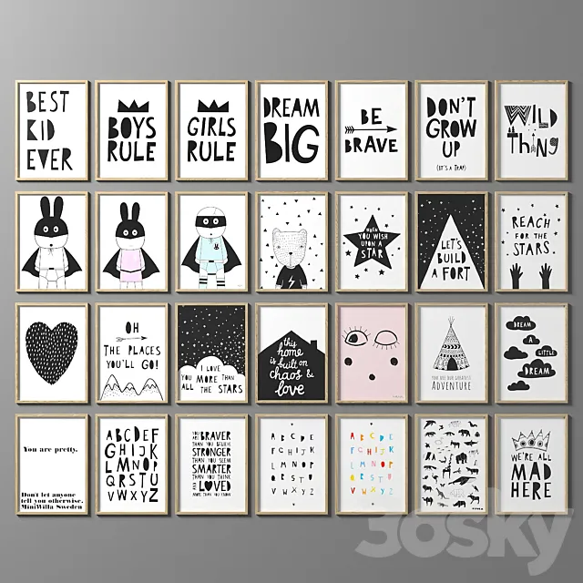 Set of posters 3DModel