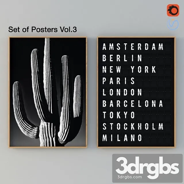 Set Of Posters Vol 3 3D Model Free