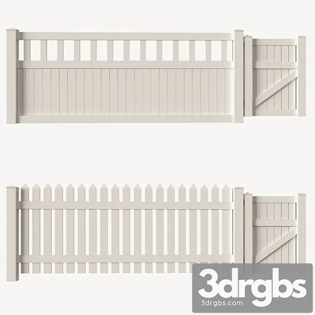 Set of pvc fences + wicket 3D Model Free