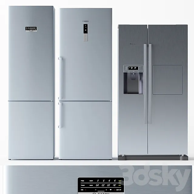 Set of refrigerators BOSCH 3D Model