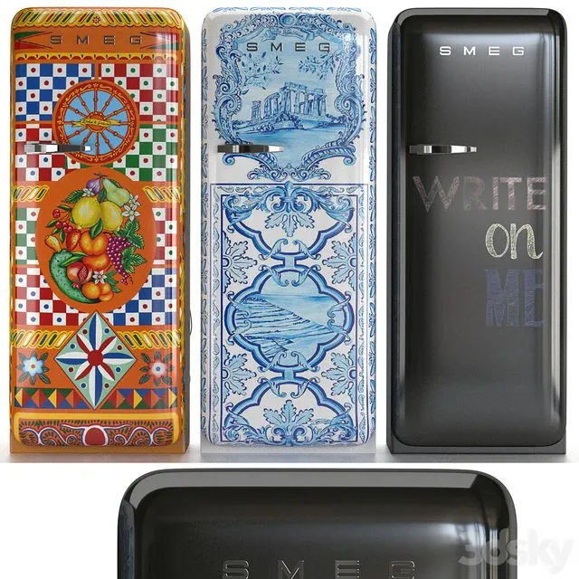 Set Of Refrigerators SMEG 3D Model