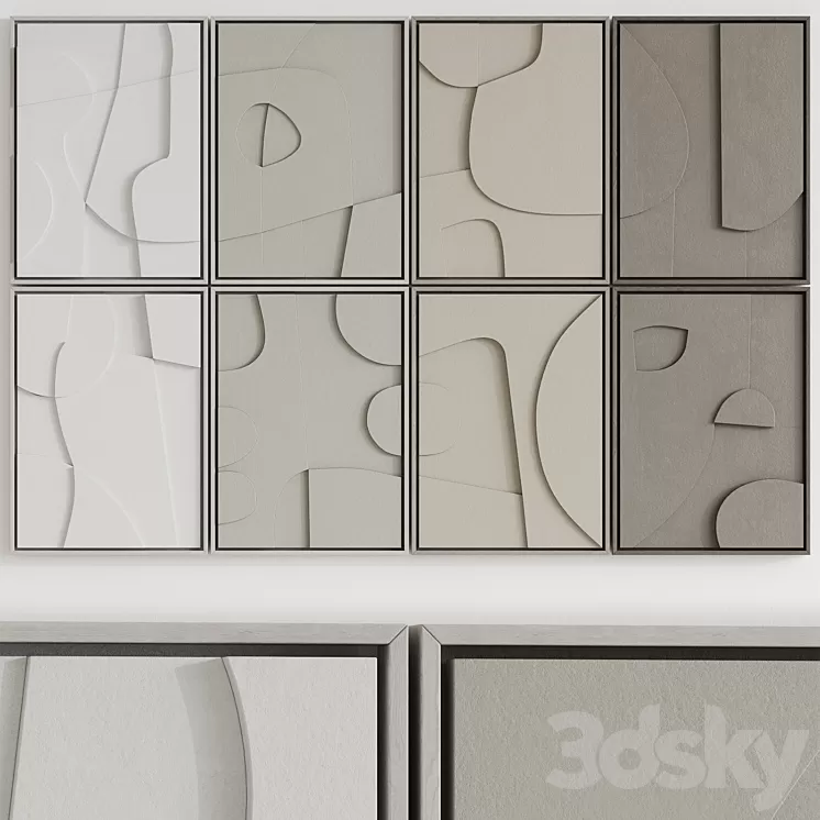 Set of relief panels edith beurskens 3D Model