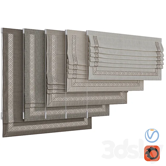 Set of Roman blinds 8 3D Model