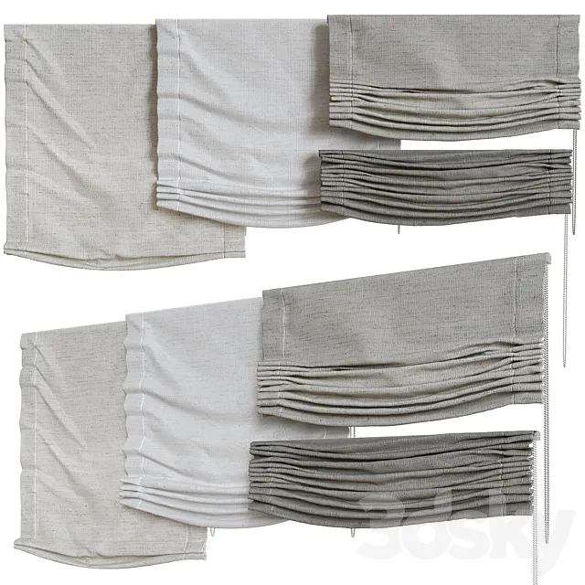 Set of Roman blinds_2 3D Model